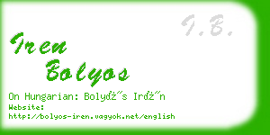 iren bolyos business card